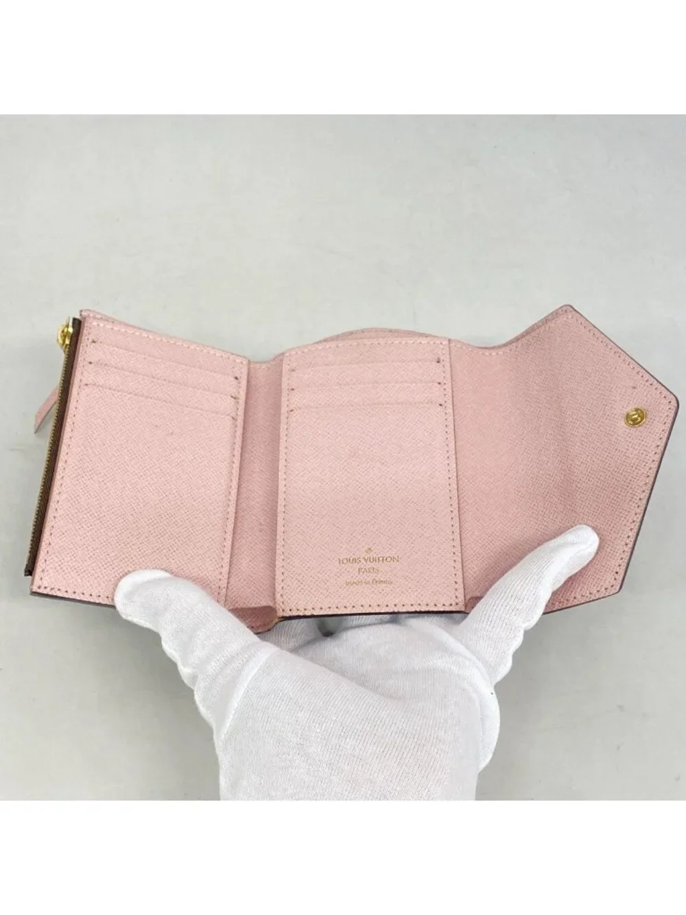 Louis Vuitton Trifold Wallet Monogram Portefeuille Victorine Rose Ballerine
